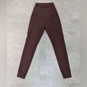 Wilo The Label Brown Ribbed Leggings XS High Waisted Side Pocket